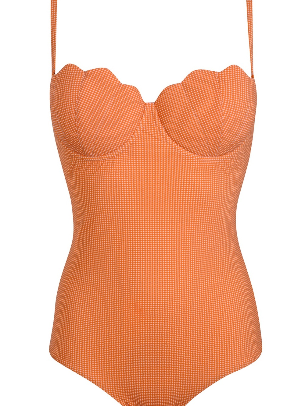 Arabella London Orange One-Piece Swimsuit with Scalloped Underwire Cups